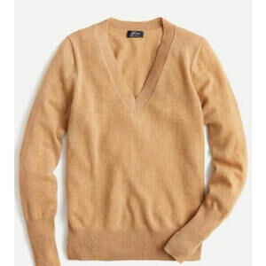 J Crew Cashmere V Neck Fitted Sweater